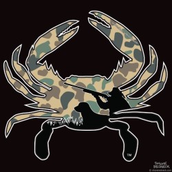 Shore Redneck Duck Camo Lady Hunter Crab Decal