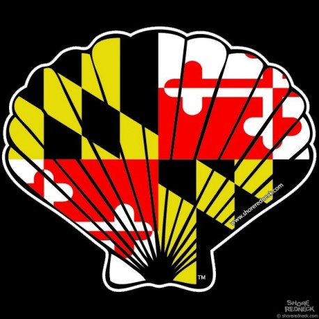 Maryland Flag Fan Shell Decal