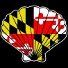 Maryland Flag Fan Shell Decal