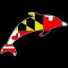 Shore Redneck Maryland Flag Dolphin Decal