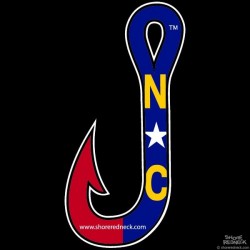 Shore Redneck NC Fishing Hook Decal