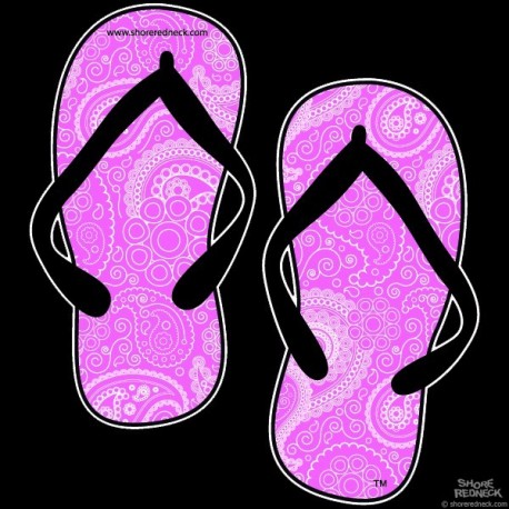 Shore Redneck Pink Paisley Flops Decal