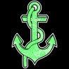 Shore Redneck Green Paisley Anchor Decal