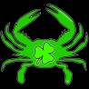 Shore Redneck Green Shamrock Crab Decal