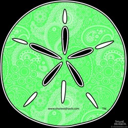 Shore Redneck Green Paisley Sand Dollar Decal