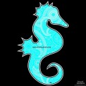 Shore Redneck Blue Paisley Seahorse Decal