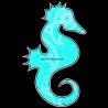 Shore Redneck Blue Paisley Seahorse Decal