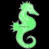 Shore Redneck Green Paisley Seahorse Decal