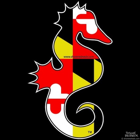 Shore Redneck Maryland Flag Seahorse Decal