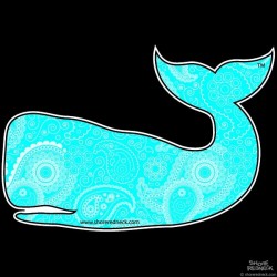 Shore Redneck Blue Paisley Whale Decal