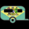 Shore Redneck Delaware Flag Camper Decal