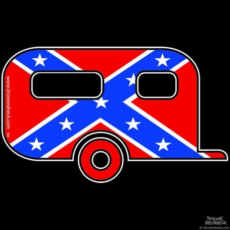 Shore Redneck Confederate Flag Camper Decal