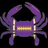 Shore Redneck  Football Purple/Black/Gold Crab Decal