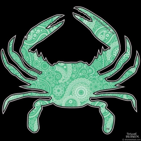 Shore Redneck Sea Foam Green Paisley  Crab Decal