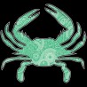 Shore Redneck Sea Foam Green Paisley  Crab Decal