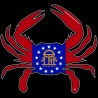 Shore Redneck Georgia Flag Crab Decal