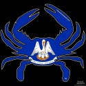 Shore Redneck Louisiana Flag Crab Decal