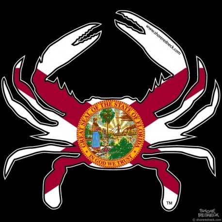 Shore Redneck Florida Flag Crab Decal