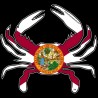 Shore Redneck Florida Flag Crab Decal