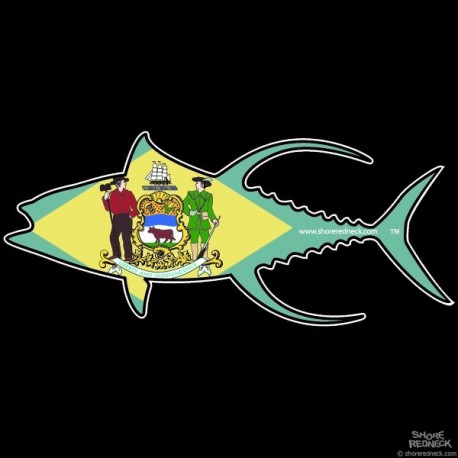 Shore Redneck Delaware Flag Yellowfin Decal