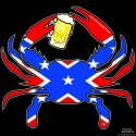 Shore Redneck Dixie Beer Crab Decal