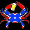 Shore Redneck Dixie Beer Crab Decal