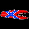 Shore Redneck Confederate Flag Crab Claw Decal