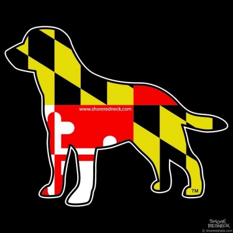 Shore Redneck Maryland Flag Labrador Decal